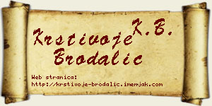 Krstivoje Brodalić vizit kartica